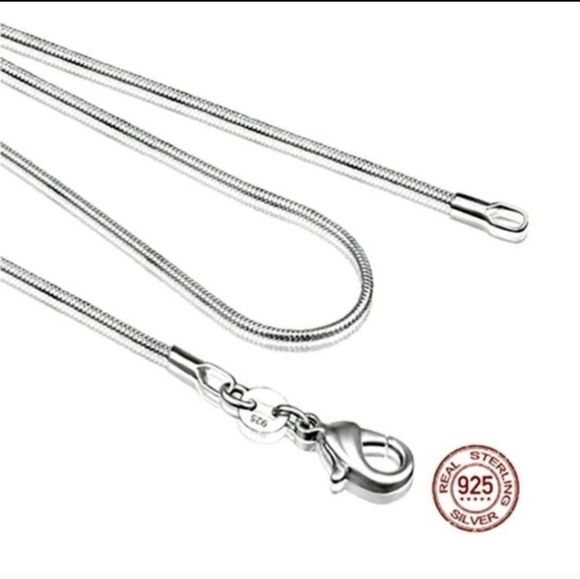 925 STERLING LONG SKINNY SILVER ROUND SNAKE CHAIN NECKLACE FOR LAYERING 26" - Picture 4 of 7